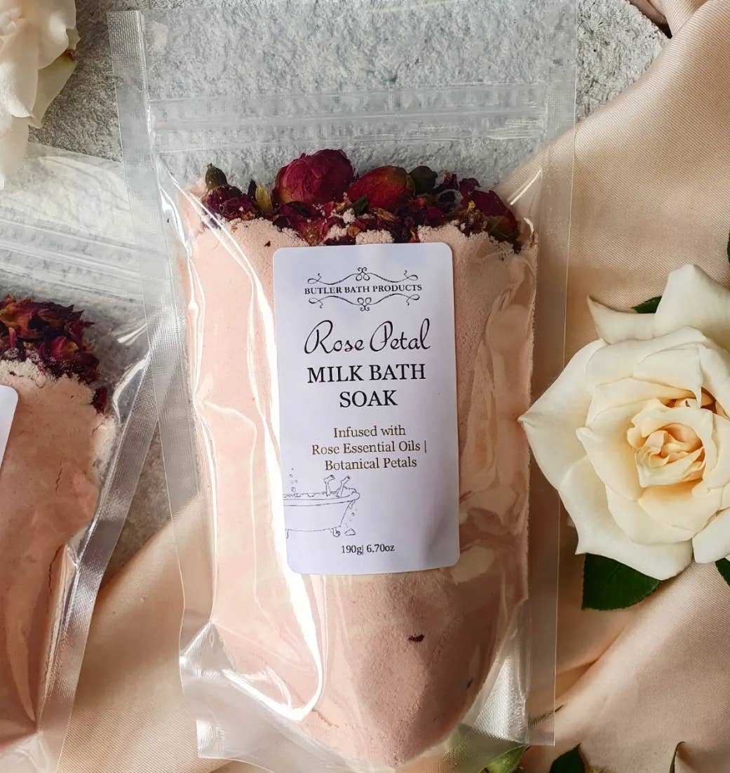 Milk Bath Soaks: Rose petal 190g