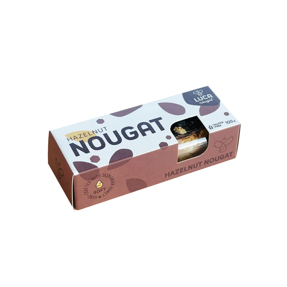 Luca Nougat - Tasmanian Honey Nougat Bar - Hazelnut 100g