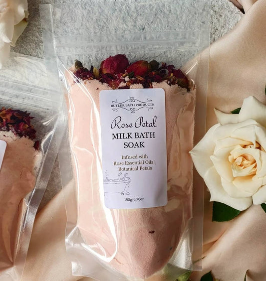 Milk Bath Soaks: Rose petal 190g
