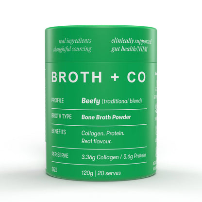 Broth And Co. - BEEFY Bone Broth Powder - Powder 120g (20 Serves)