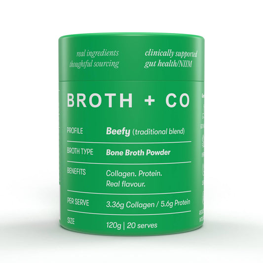 Broth And Co. - BEEFY Bone Broth Powder - Powder 120g (20 Serves)