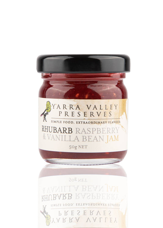 Yarra Valley Gourmet Foods - Rhubarb Raspberry & Vanilla Bean Jam 50g