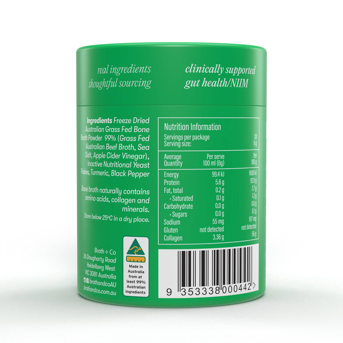 Broth And Co. - BEEFY Bone Broth Powder - Powder 120g (20 Serves)